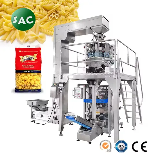 Sac CE Pack 1kg 5kg 10kg Pasta Rice Salt Biscuit Chips Snack Food Packaging Machinery Multihead Weighers Filling Packing Machine for Granular Tea Coffee 